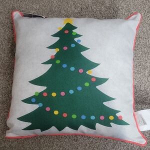 Festive Green Christmas Tree Pillow